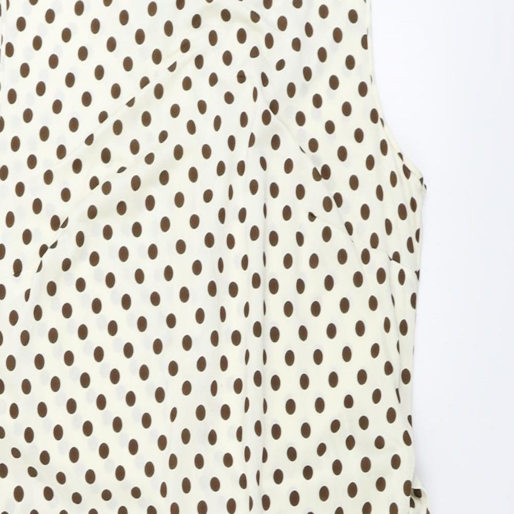 Marks and Spencer  Womens Ivory Polka Dot  A-Line  Size 16