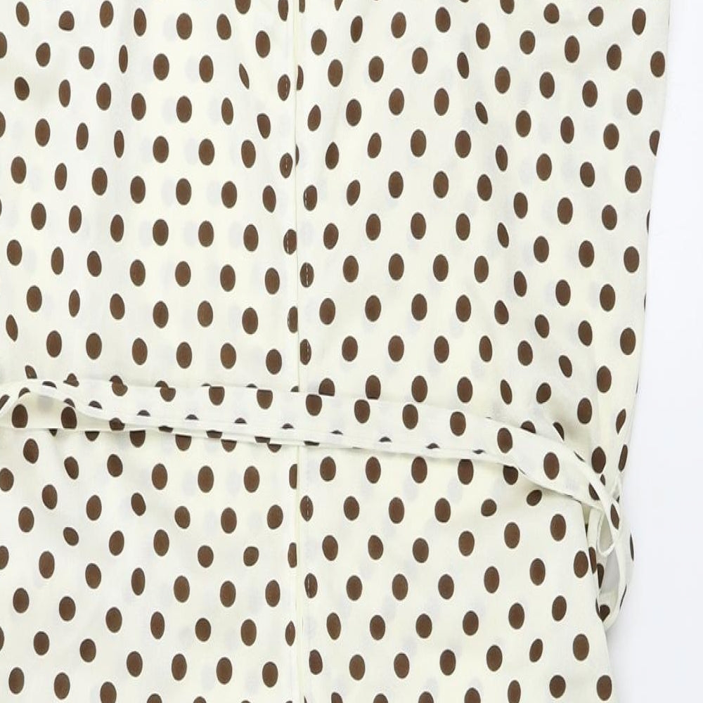 Marks and Spencer  Womens Ivory Polka Dot  A-Line  Size 16