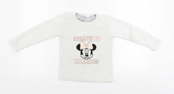 Disney Girls White Pullover Jumper Size 6-7 Years