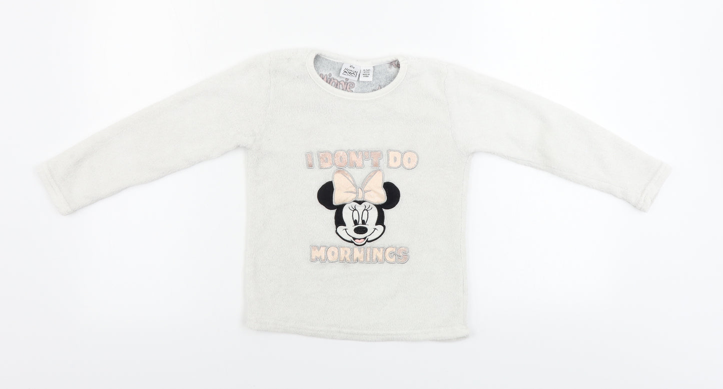 Disney  Girls White   Pullover Jumper Size 6-7 Years