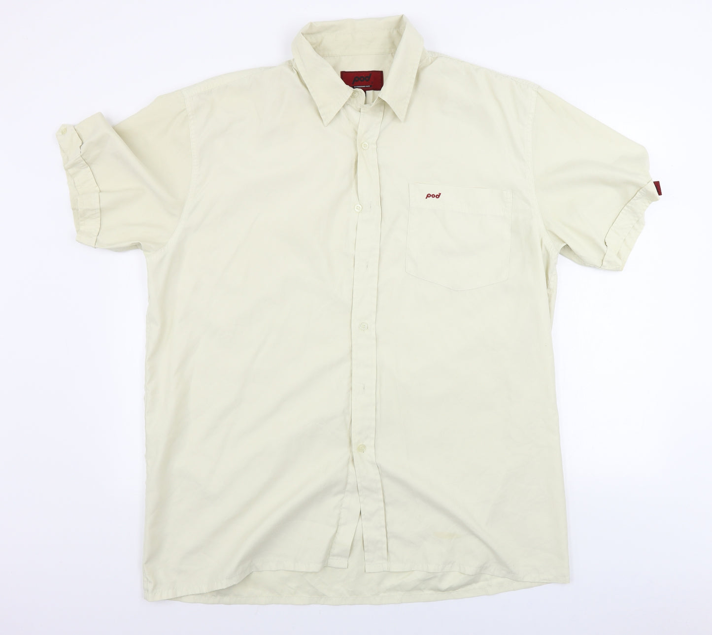 Pod Mens Beige    Button-Up Size XL