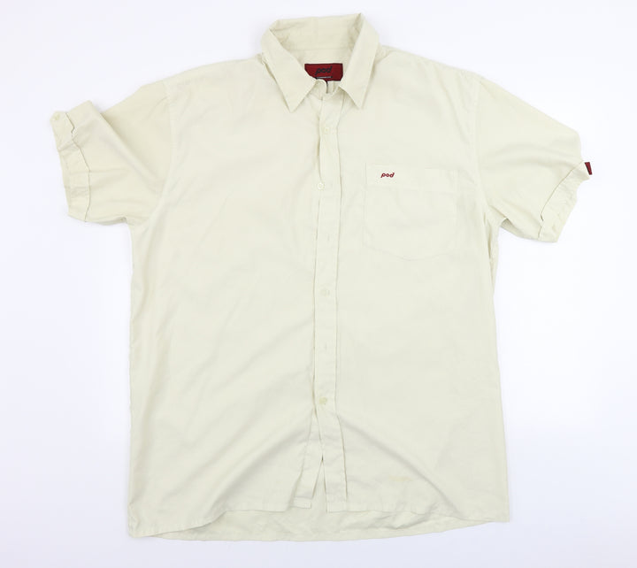 Pod Mens Beige    Button-Up Size XL