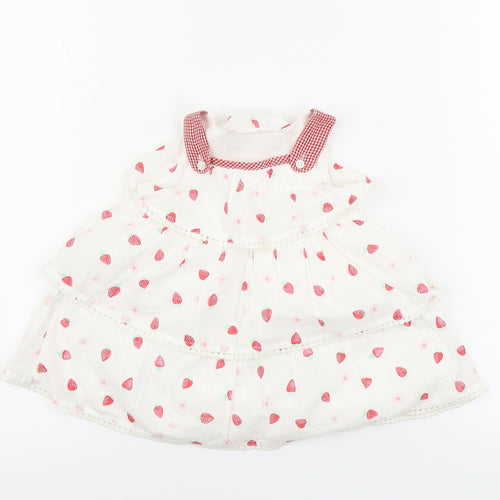 George  Girls White Floral  A-Line  Size 9-12 Months