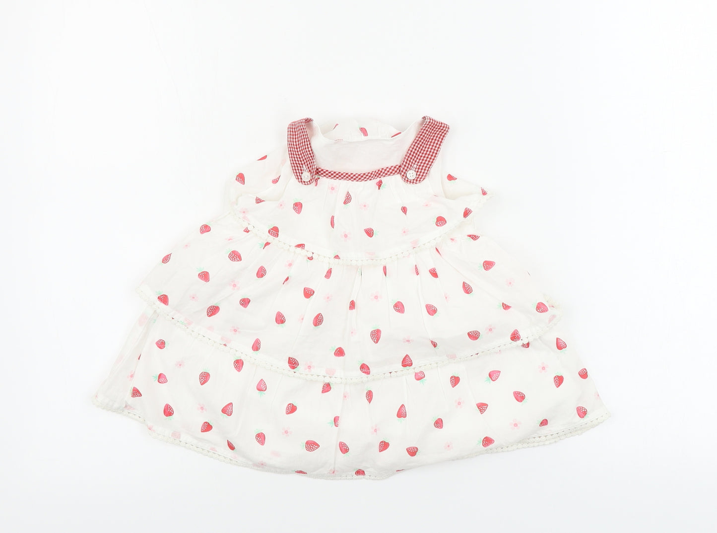 George  Girls White Floral  A-Line  Size 9-12 Months