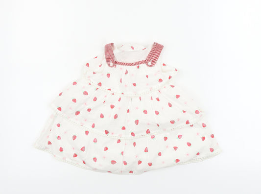 Front view of George girls’ white floral a-line, size 9-12, months