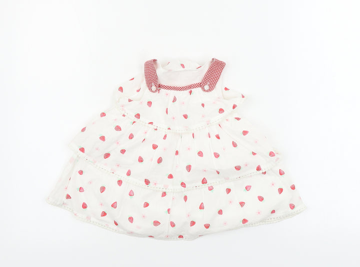 George  Girls White Floral  A-Line  Size 9-12 Months