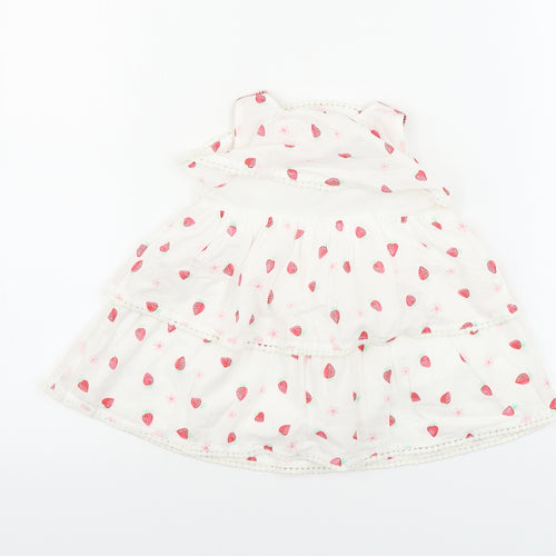 George  Girls White Floral  A-Line  Size 9-12 Months