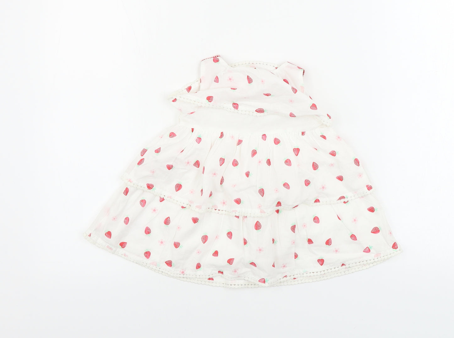 George  Girls White Floral  A-Line  Size 9-12 Months