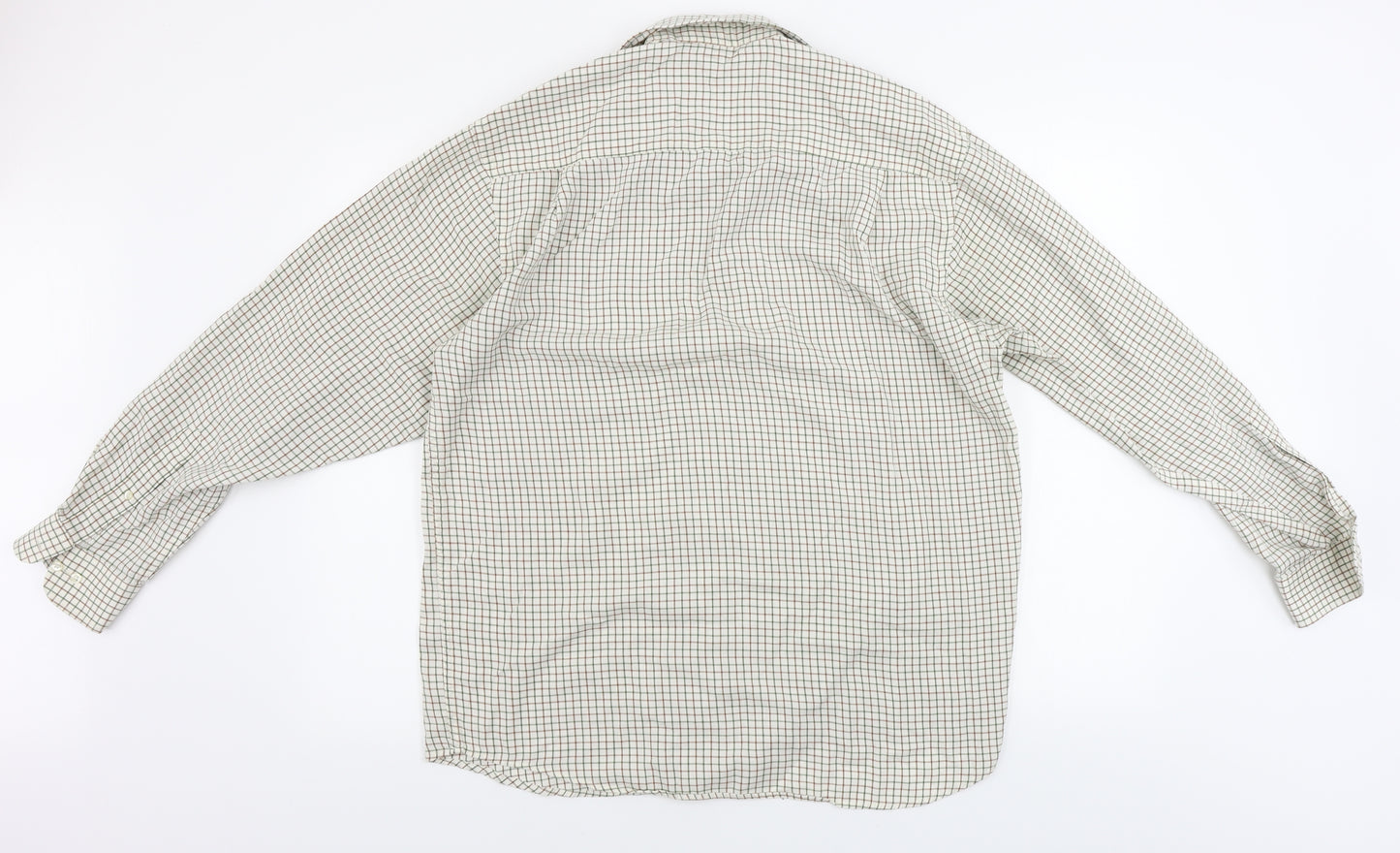 BHS  Mens Ivory Check   Button-Up Size 15