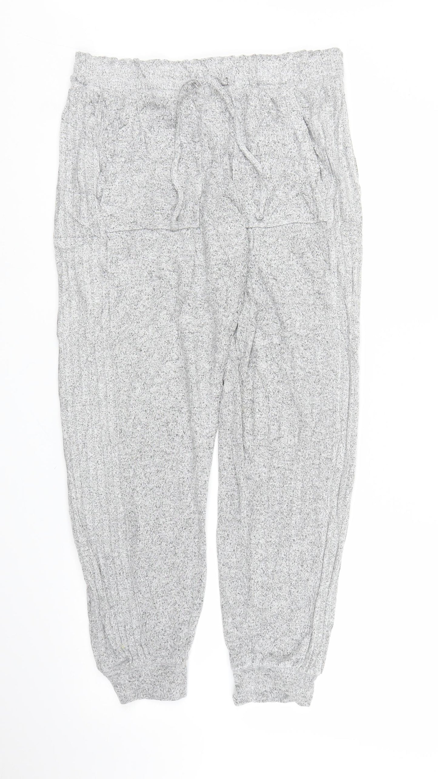 M&S Womens Grey   Capri Pyjama Pants Size 12