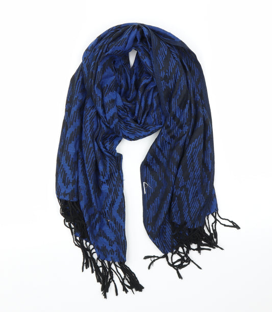 Front view of Preworn unisex blue argyle/diamond scarf