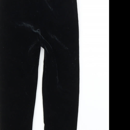 M&S Girls Black  Velvet Capri Leggings Size 12 Months