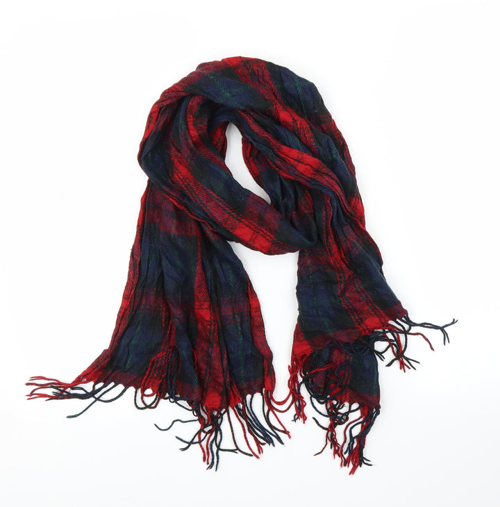 Preworn Unisex Red Plaid Scarf