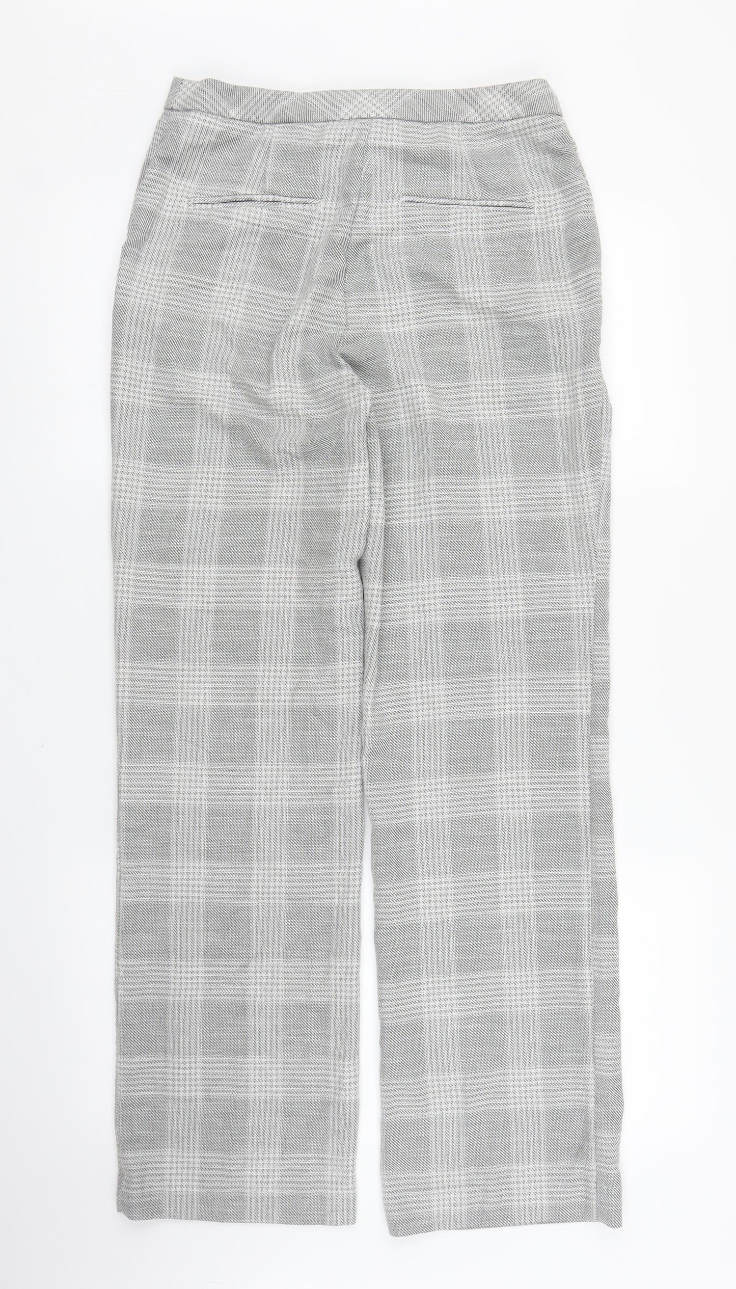 H&M Womens Grey Plaid  Trousers  Size 10 L28 in