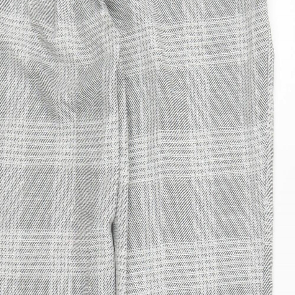 H&M Womens Grey Plaid  Trousers  Size 10 L28 in