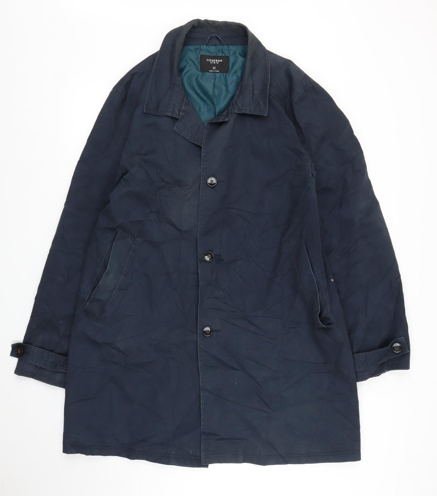 Primark Mens Blue   Trench Coat Coat Size XL