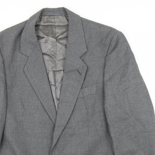 Skopes Mens Grey Striped  Jacket Suit Jacket Size 40