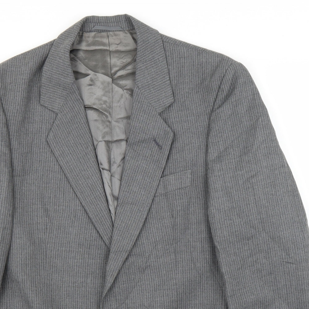 Skopes Mens Grey Striped  Jacket Suit Jacket Size 40