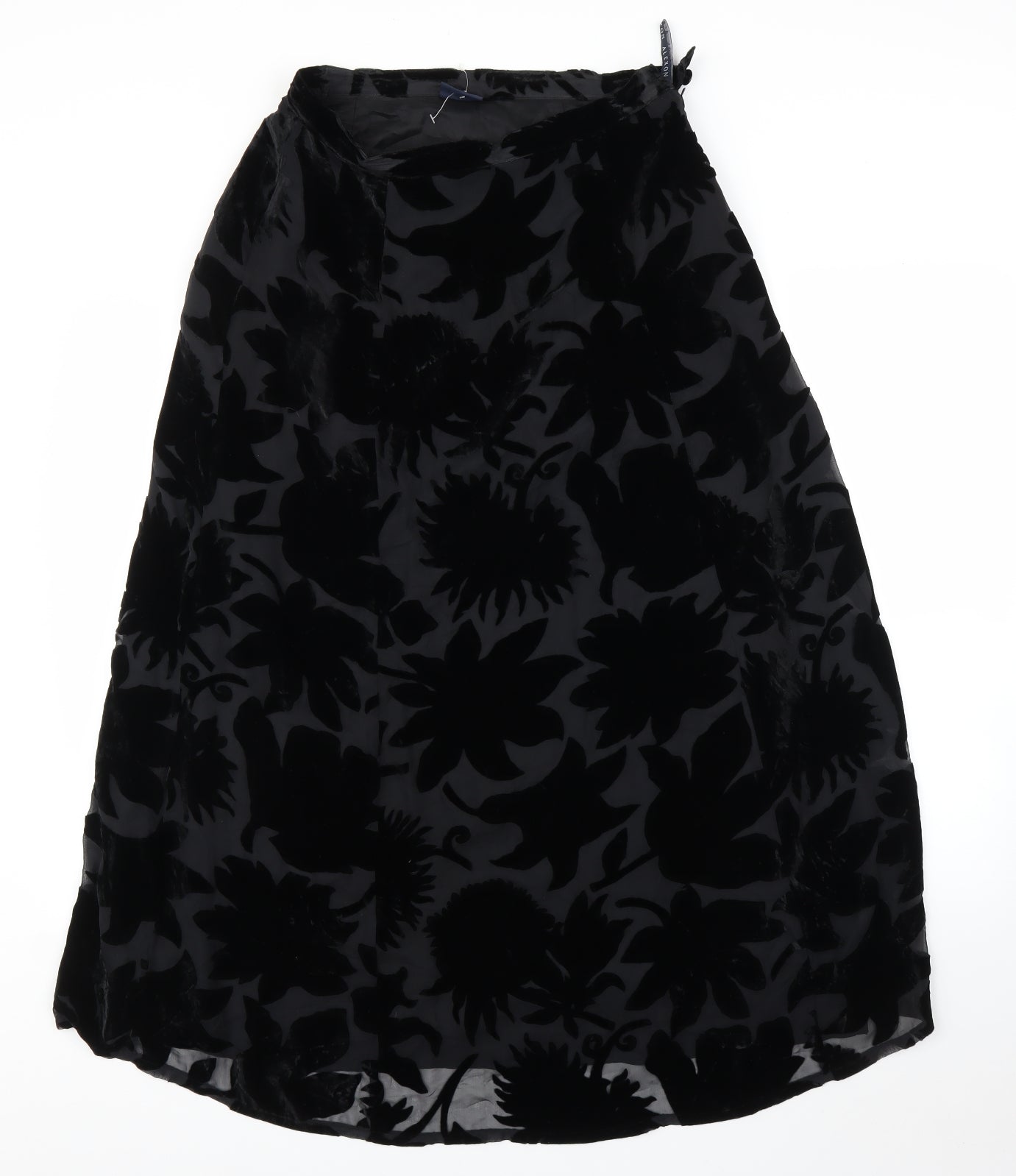 Alexon Womens Black Floral  A-Line Skirt Size 14