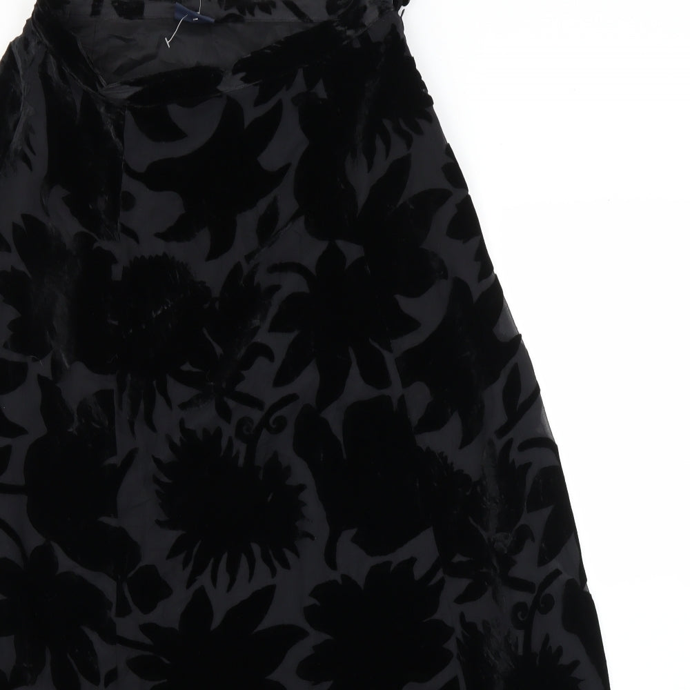 Alexon Womens Black Floral  A-Line Skirt Size 14