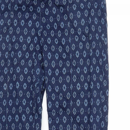 B. Young Womens Blue Floral  Pedal Pusher Trousers Size 8 L26 in