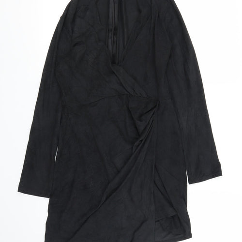 Missguided Womens Black   Wrap Dress  Size 10