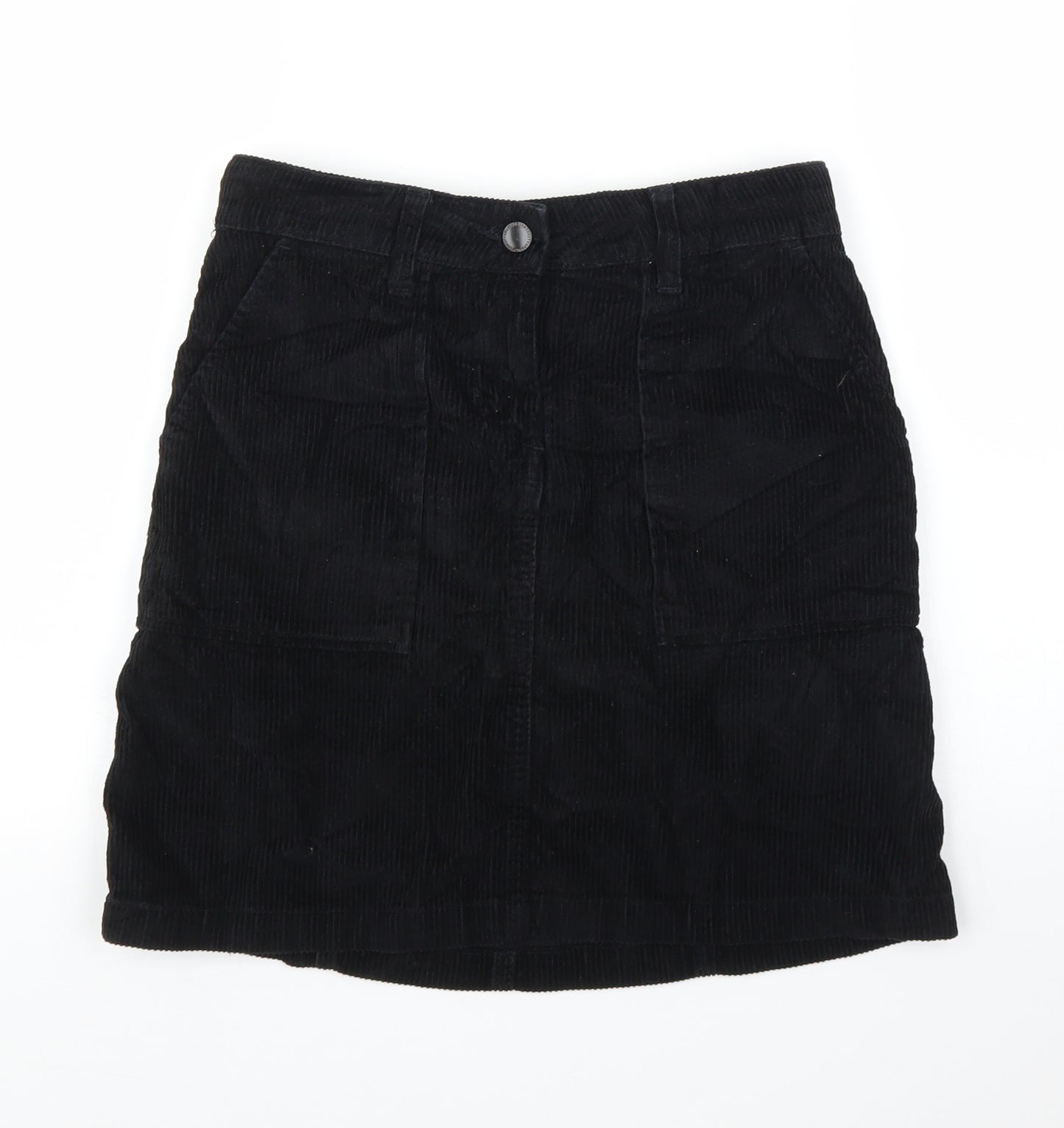 NEXT Womens Black  Corduroy A-Line Skirt Size 6