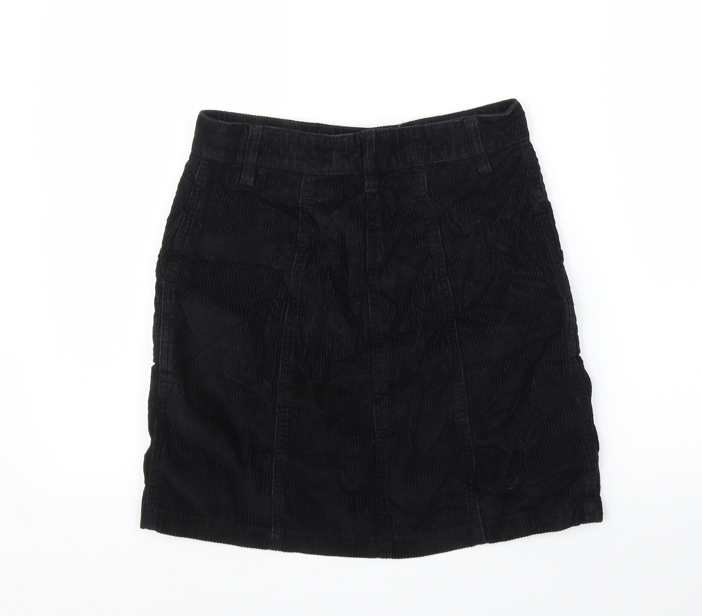 NEXT Womens Black  Corduroy A-Line Skirt Size 6