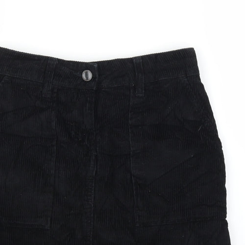 NEXT Womens Black  Corduroy A-Line Skirt Size 6
