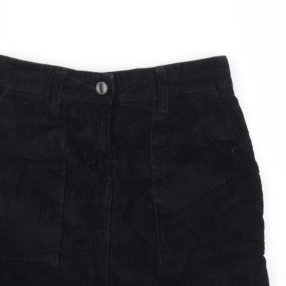 NEXT Womens Black  Corduroy A-Line Skirt Size 6