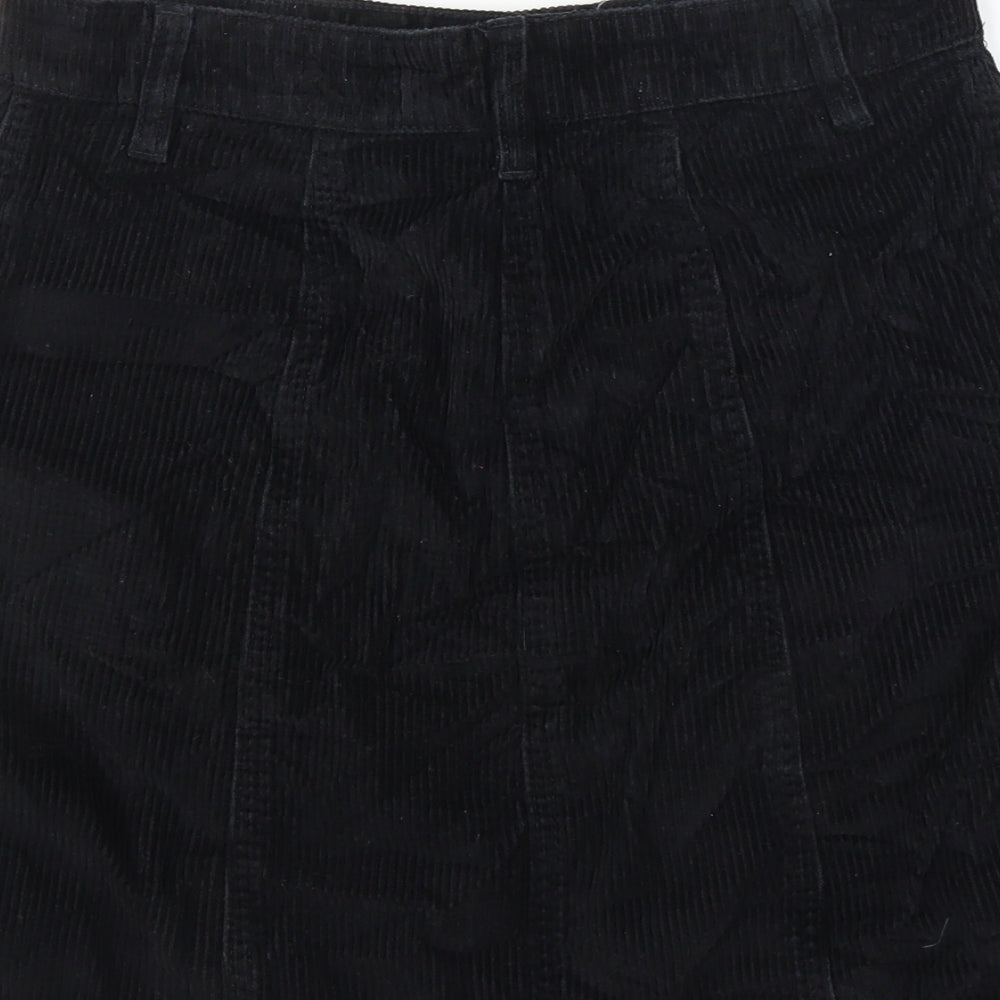 NEXT Womens Black  Corduroy A-Line Skirt Size 6
