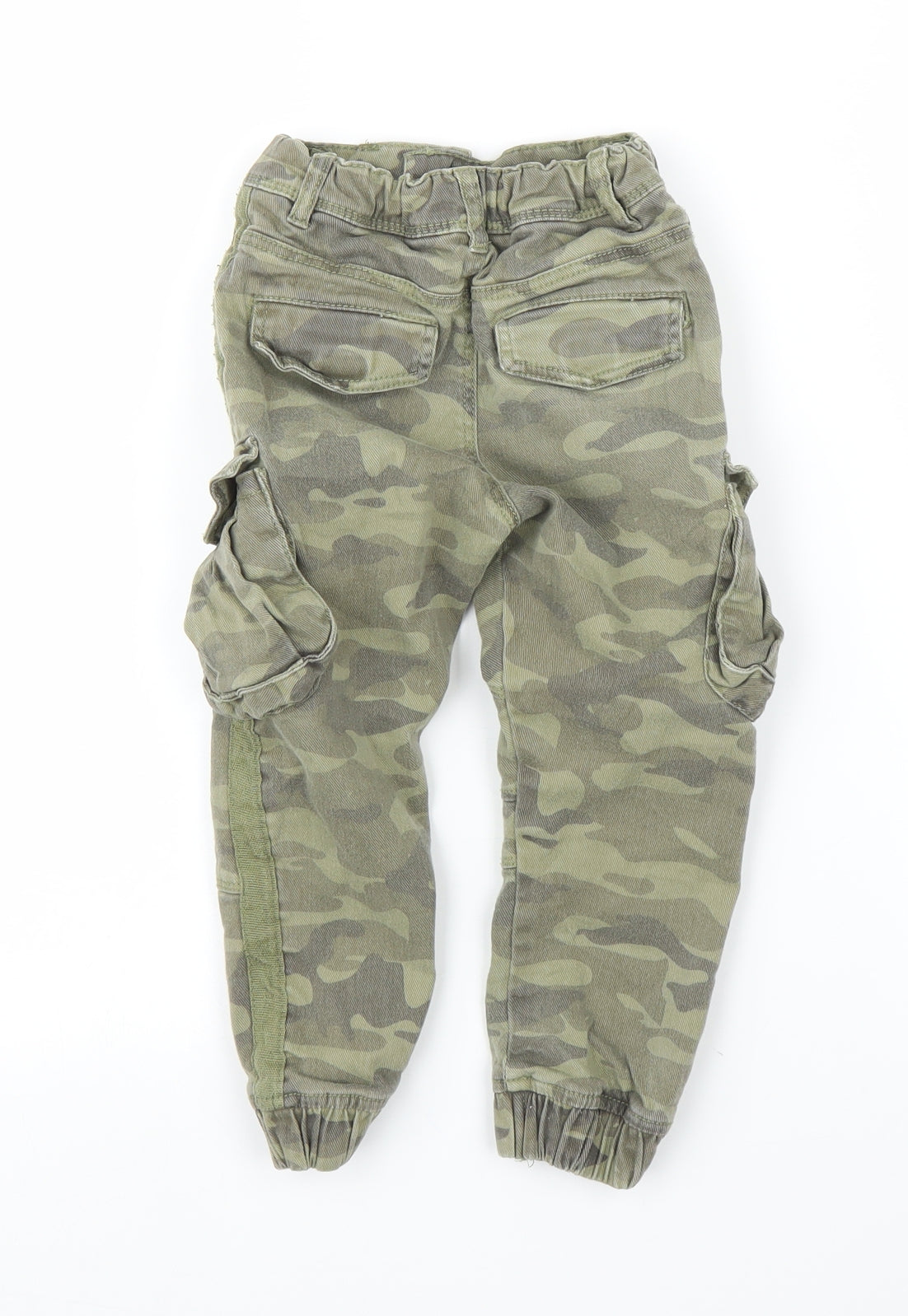 TU Boys Green Camouflage Denim Cargo Trousers Size 4 Years