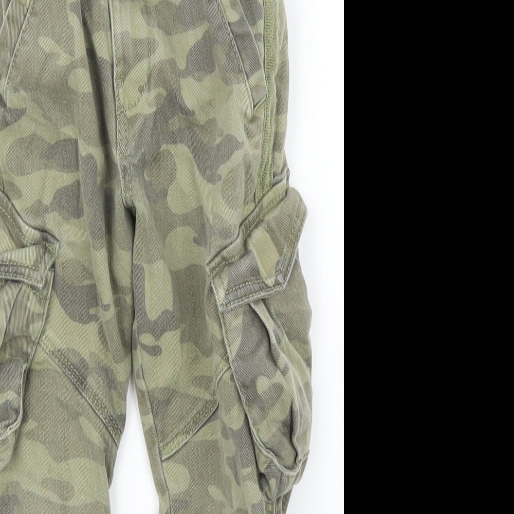 TU Boys Green Camouflage Denim Cargo Trousers Size 4 Years