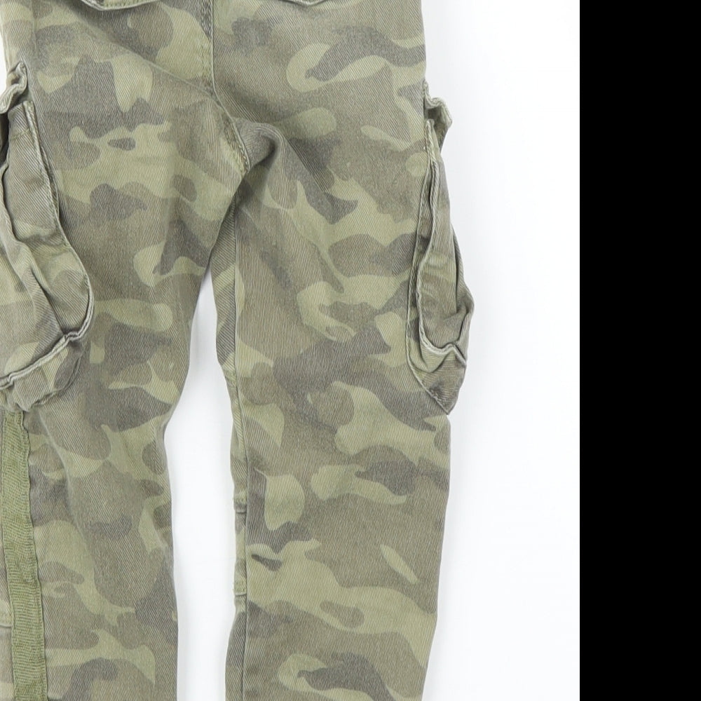 TU Boys Green Camouflage Denim Cargo Trousers Size 4 Years