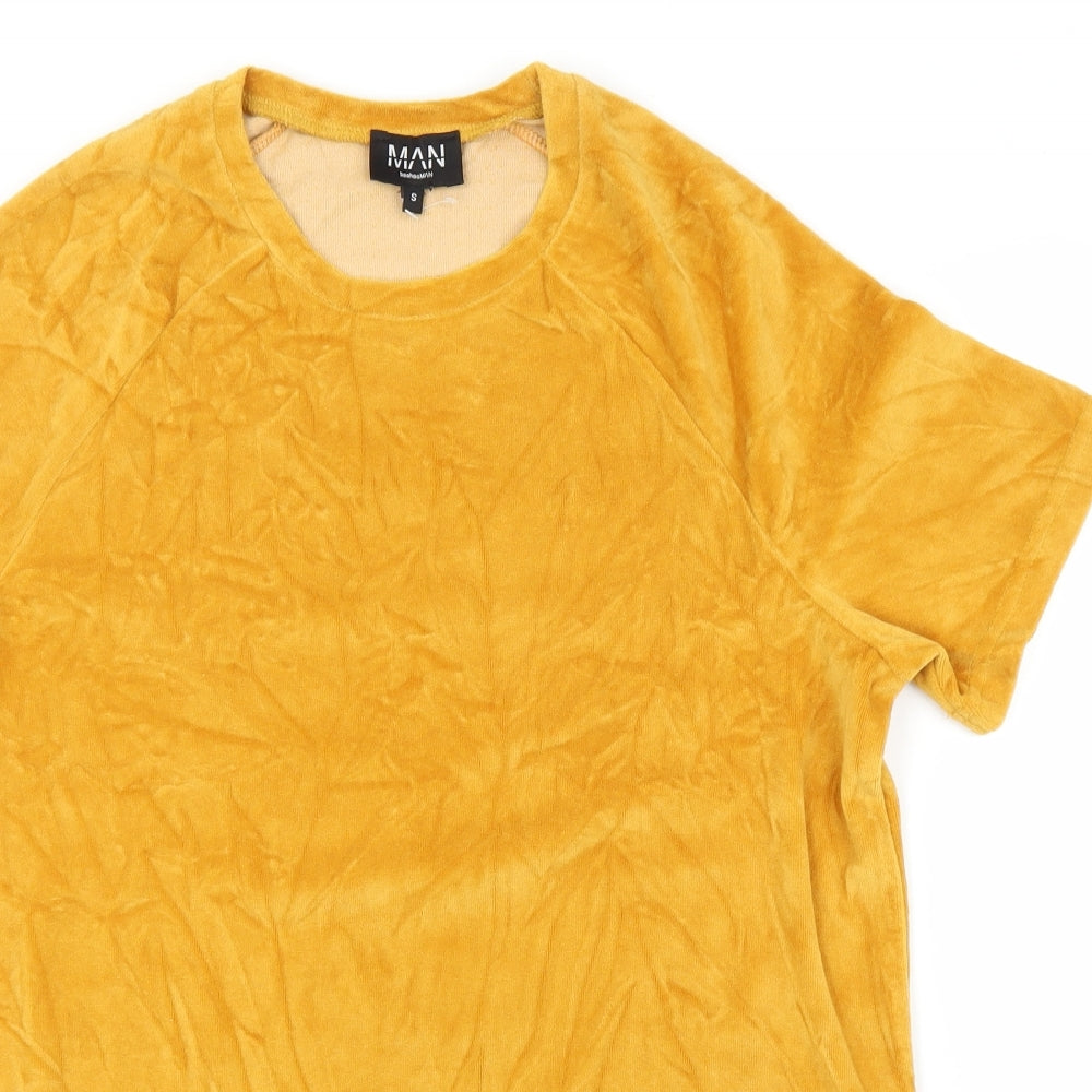 Boohoo Mens Yellow    T-Shirt Size S