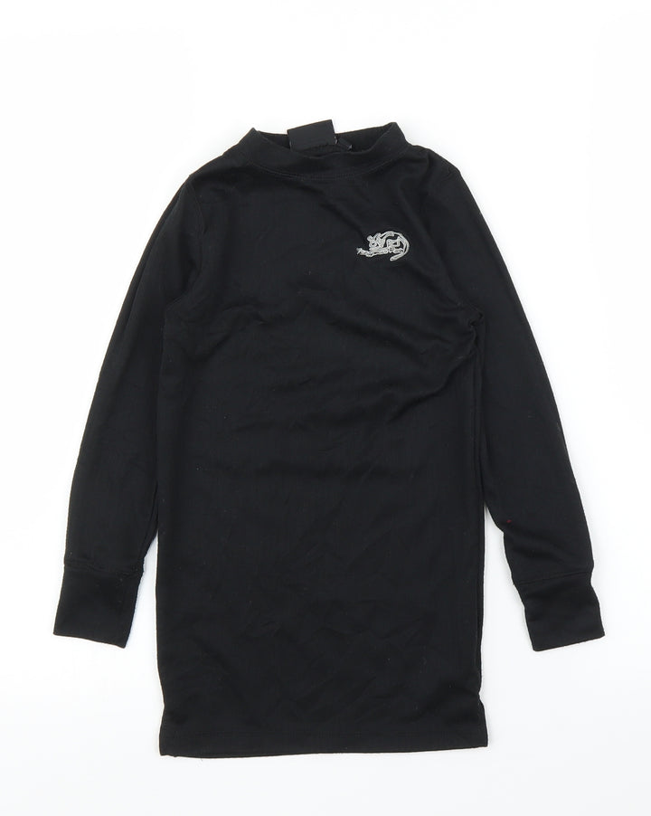 Kangaroo Girls Black   Basic T-Shirt Size 5-6 Years