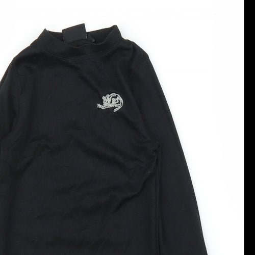 Kangaroo Girls Black   Basic T-Shirt Size 5-6 Years