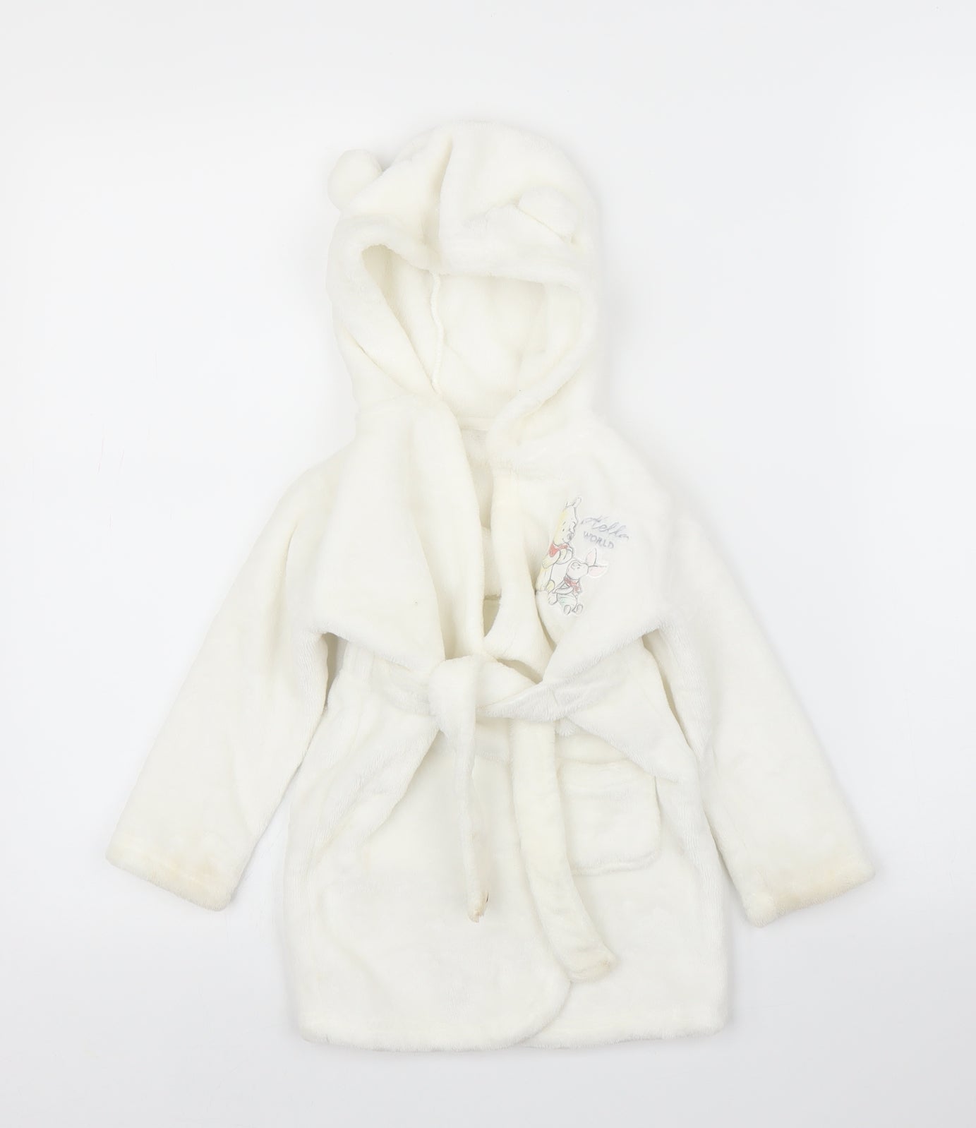 George Baby White Solid  Chemise Robe Size 12-18 Months  - Winnie The Pooh