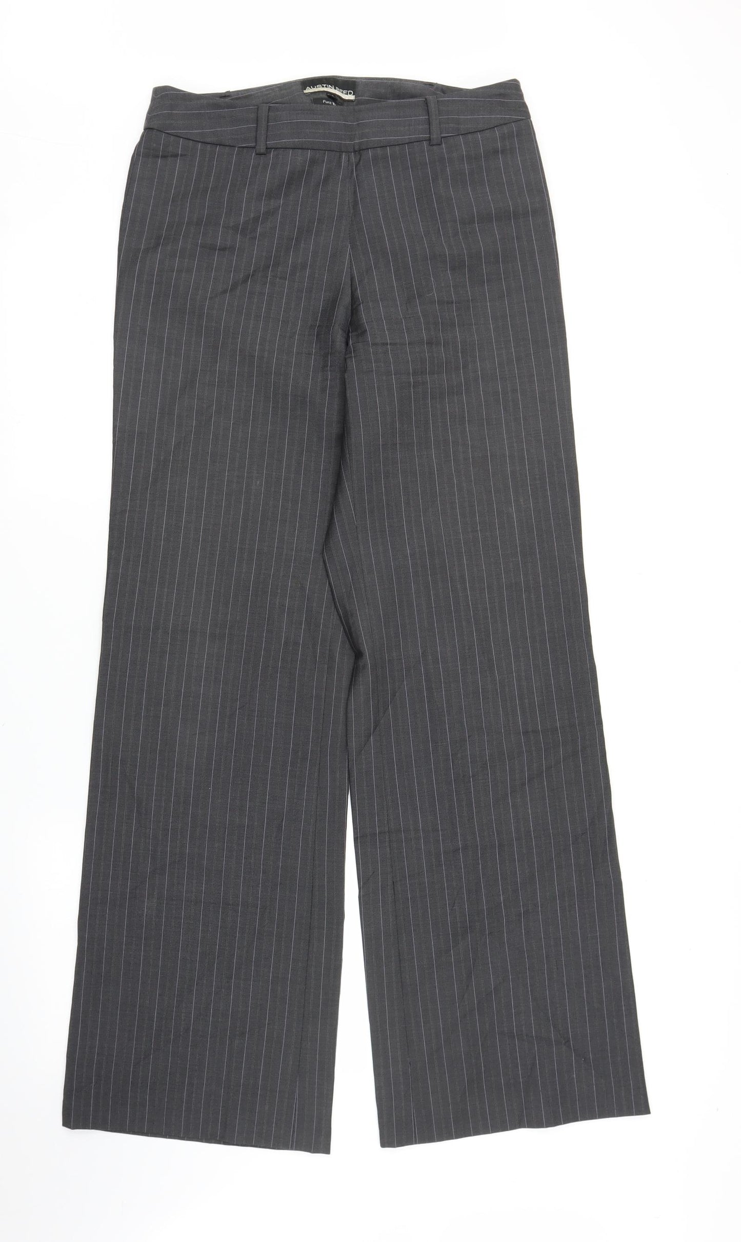 Austin Reed Womens Grey Striped  Trousers  Size 10 L32 in