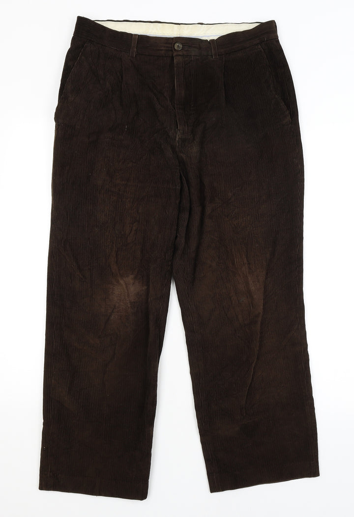 Maine Mens Brown Trousers Size 32 in L26 in