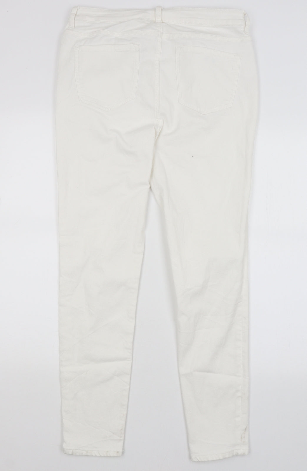 M&S Womens White   Straight Jeans Size 14 L29 in