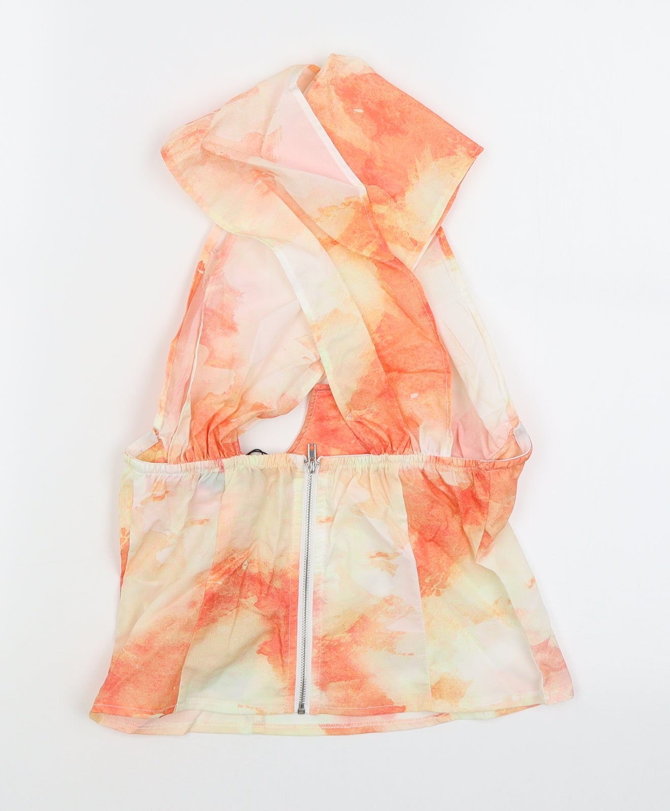 Pretty Little Thing Womens Orange   Cropped Blouse Size 10
