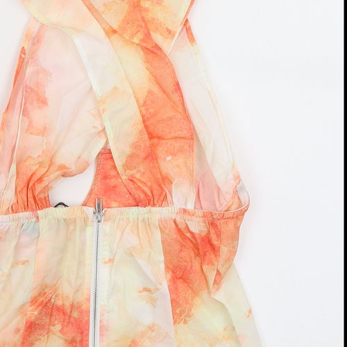 Pretty Little Thing Womens Orange   Cropped Blouse Size 10