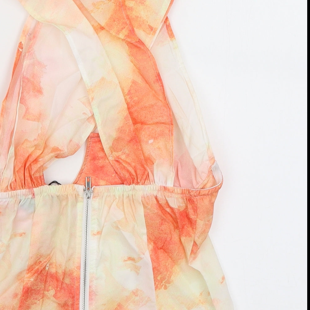 Pretty Little Thing Womens Orange   Cropped Blouse Size 10