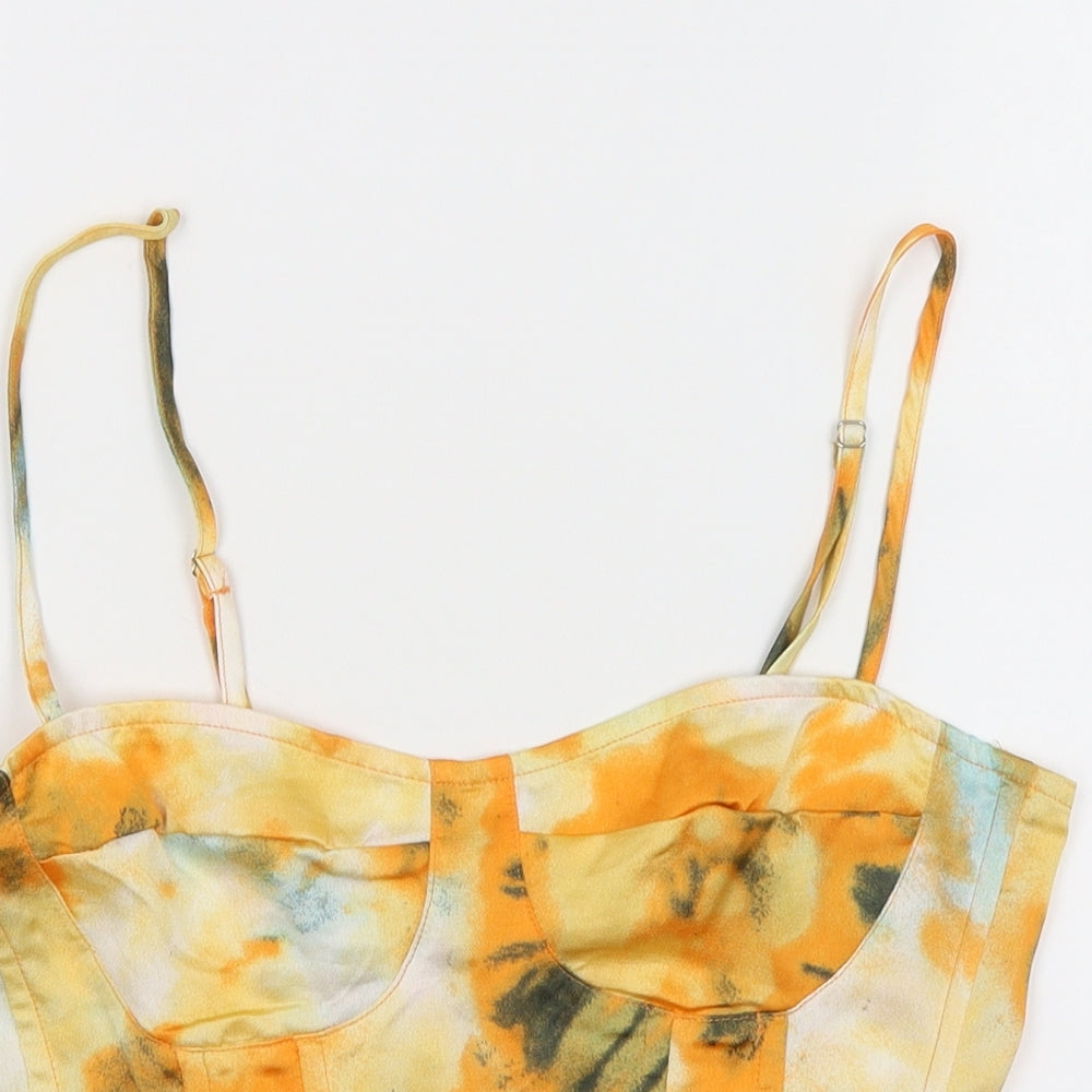 Pretty Little Thing Womens Orange   Cropped Tank Size 10