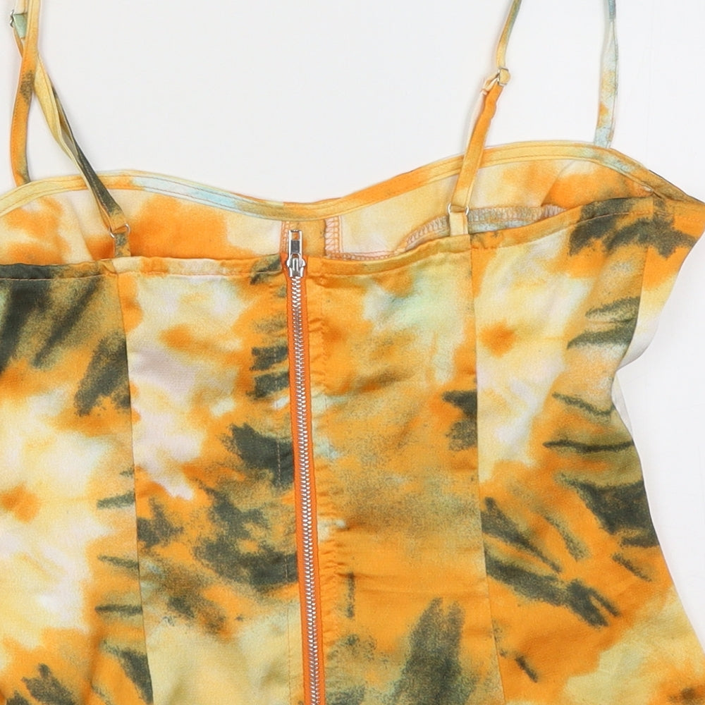 Pretty Little Thing Womens Orange   Cropped Tank Size 10
