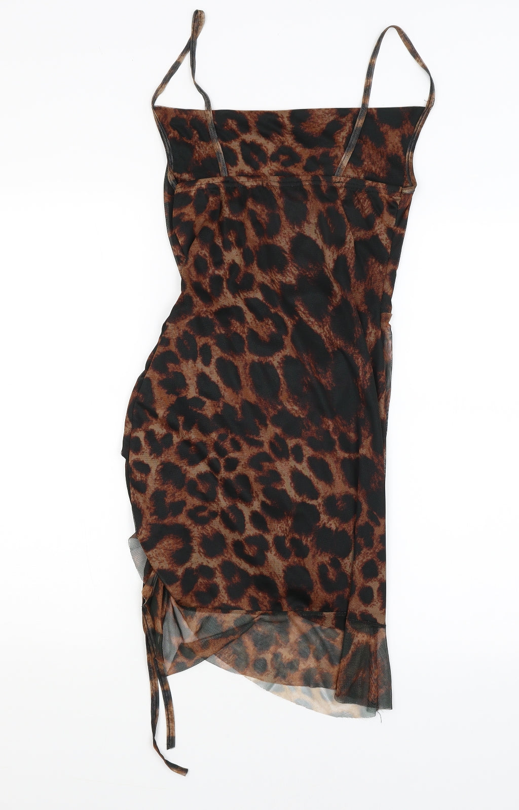 Pretty Little Thing Womens Orange Animal Print  Bodycon  Size 10