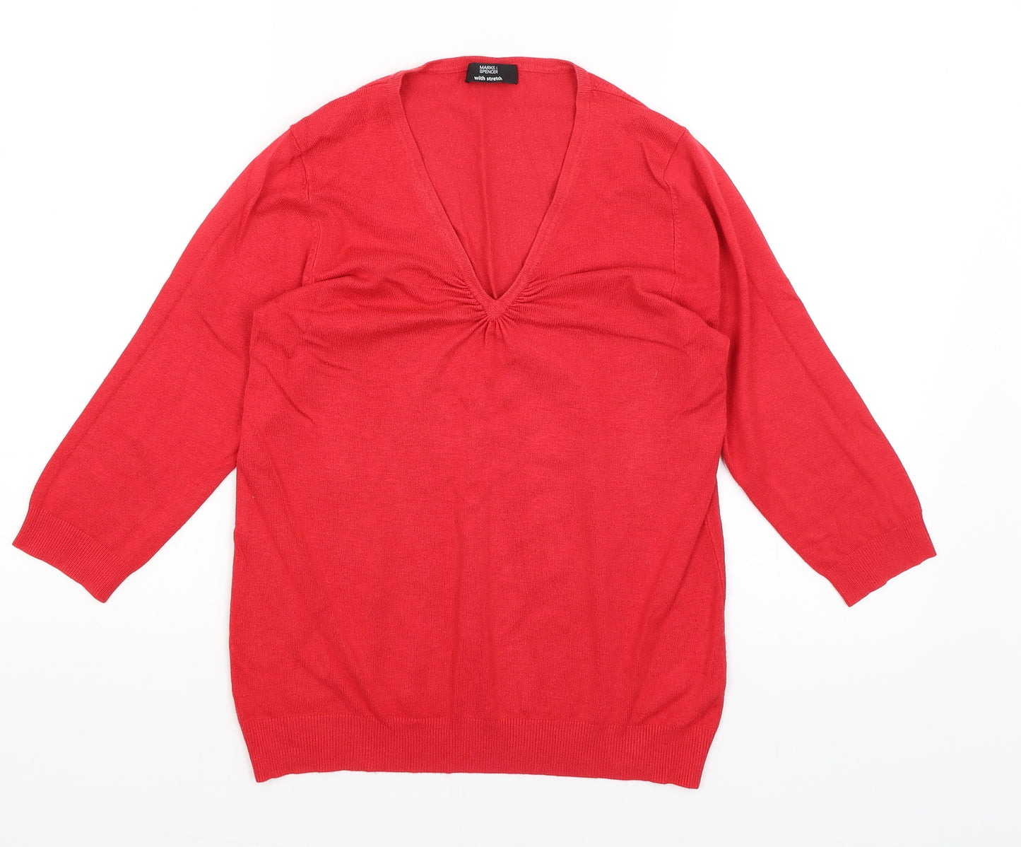 M&S Womens Red   Pullover Jumper Size 12