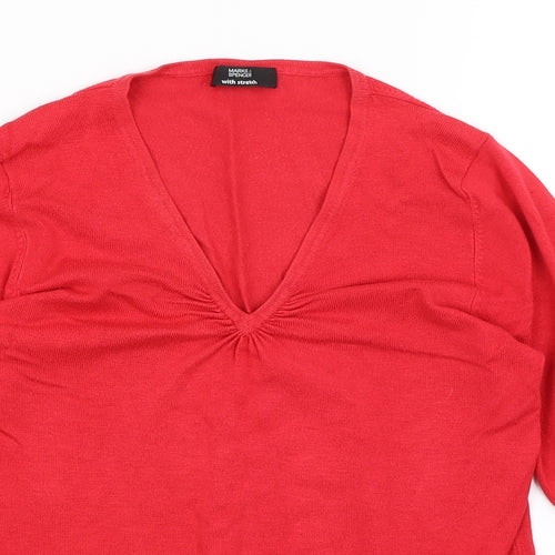 M&S Womens Red   Pullover Jumper Size 12