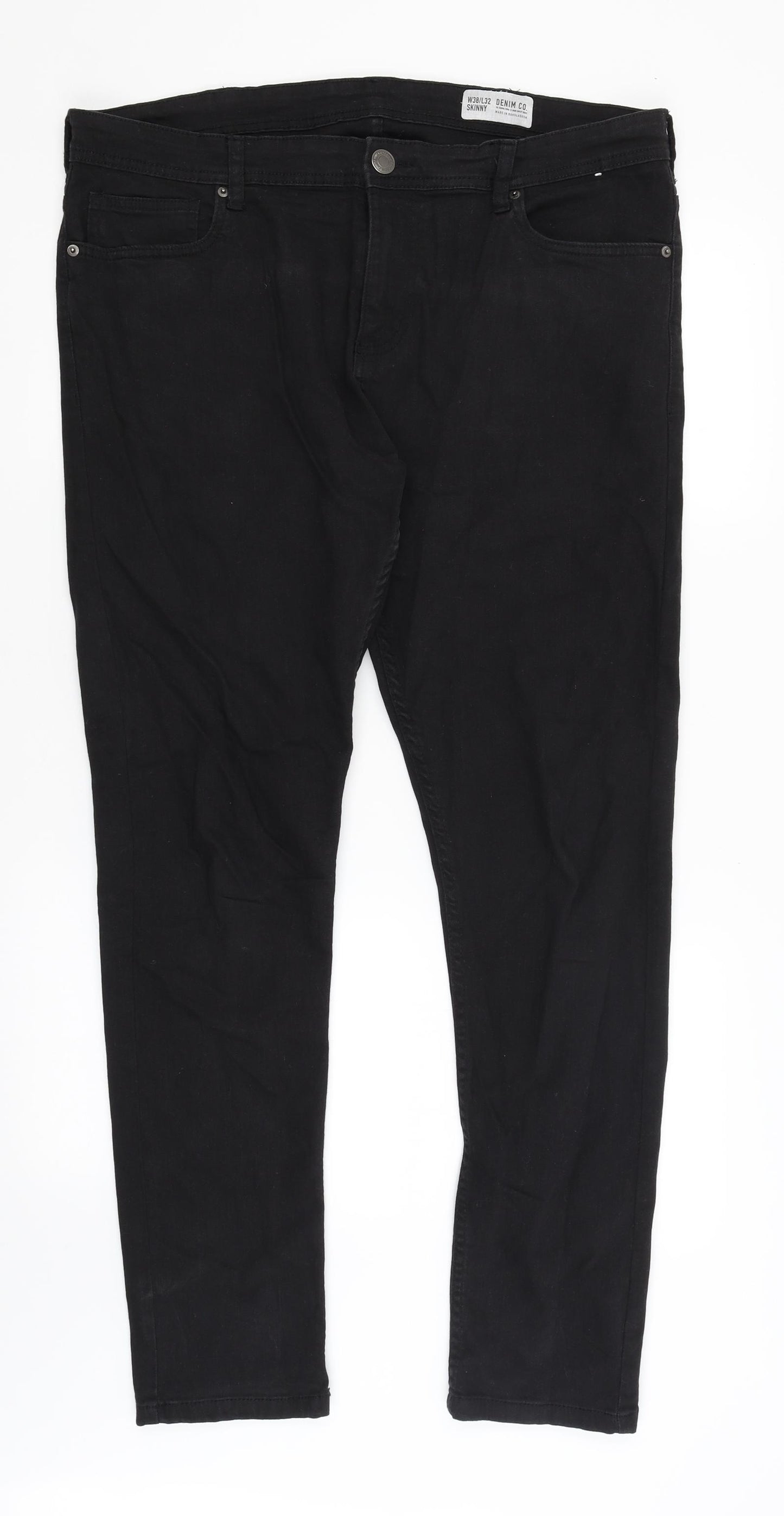 Denim Co Mens Black   Straight Jeans Size 38 in L30 in